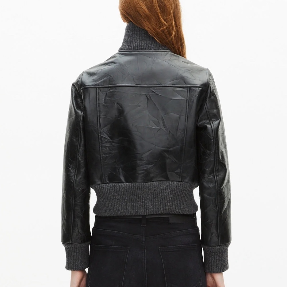 🖤⛓️NWT | The Kooples | Distressed Cowhide Leather Cropped Jacket | $715 RETAIL! - Picture 4 of 11